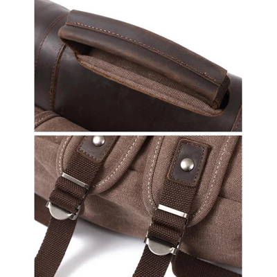 LENZIG – Men's rucksack with leather flap and laptop compartment