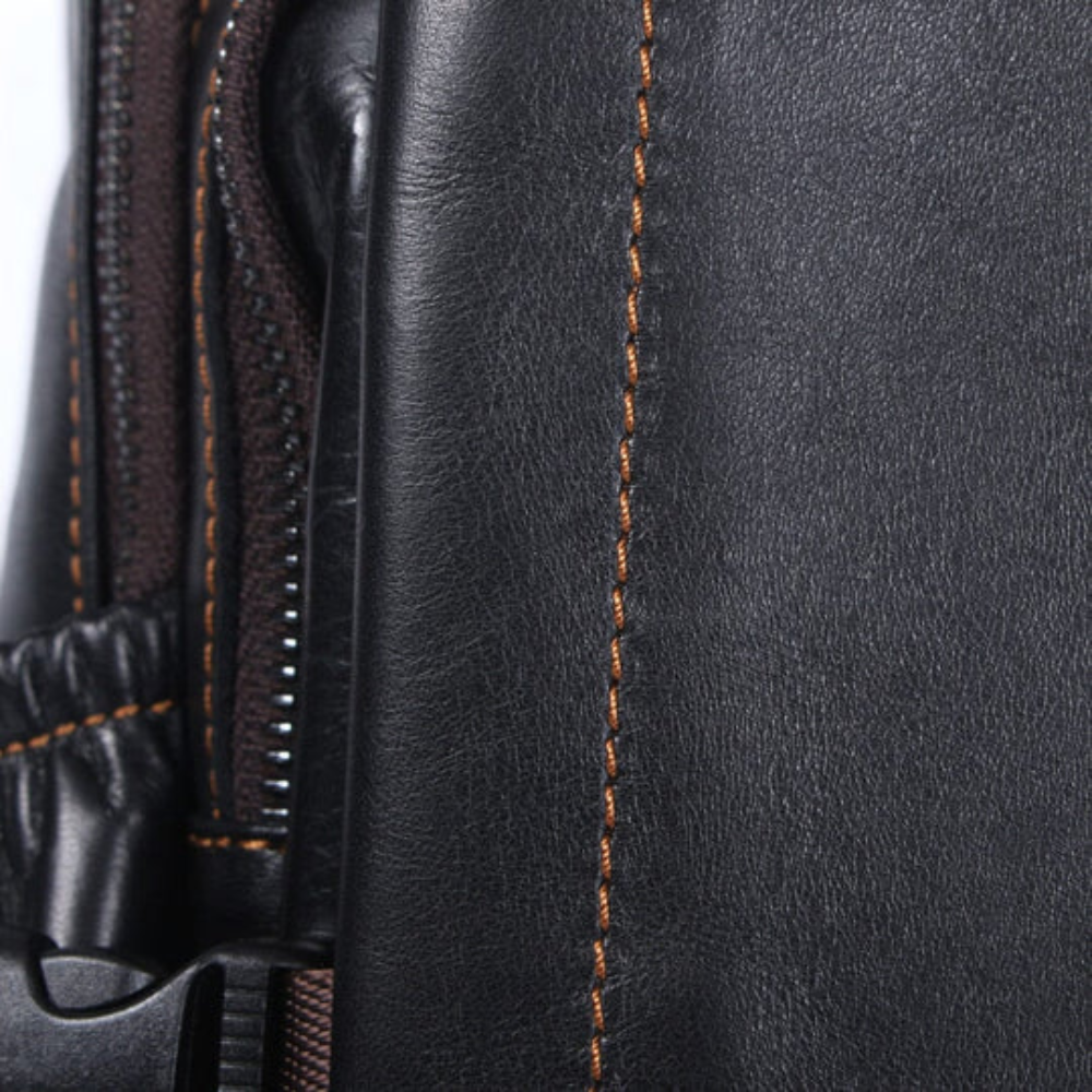 Men's Black Leather Backpack | Maximilian