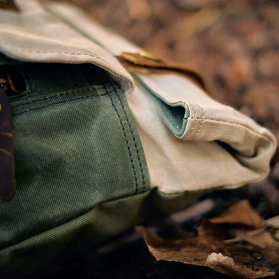 VELIN – Women's Canvas Roll-Top Backpack with Leather Details