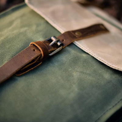 VELIN – Women's Canvas Roll-Top Backpack with Leather Details