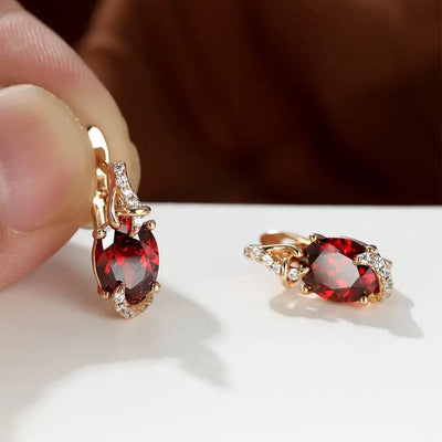 Crimson Dusk Drop Earrings