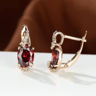 Crimson Dusk Drop Earrings