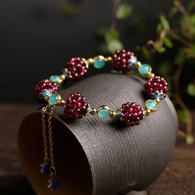 Natural stone bracelet with berries