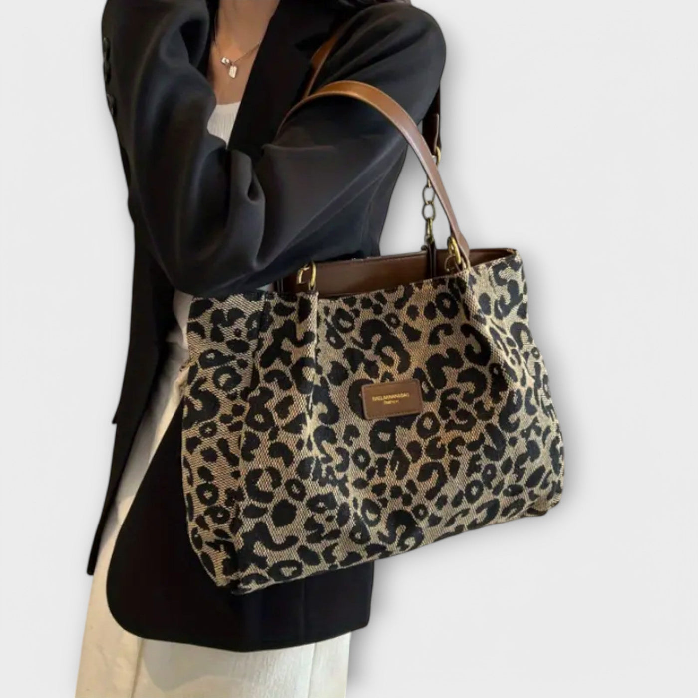 Josephine - Leopard Print Canvas Tote