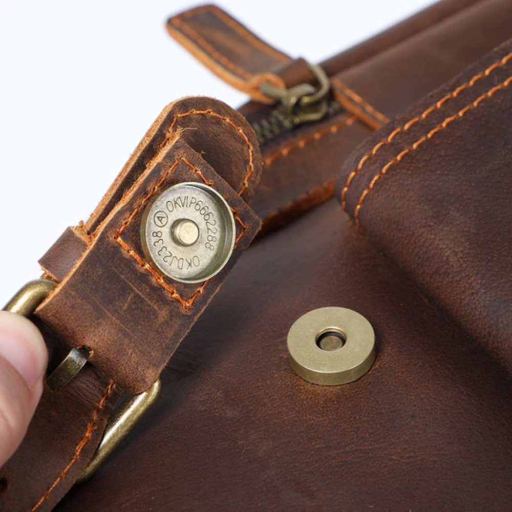 Leather laptop backpack | Alexander