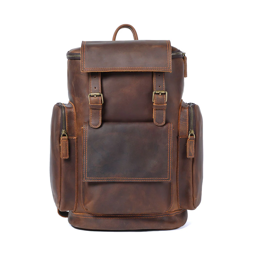 Leather laptop backpack | Alexander