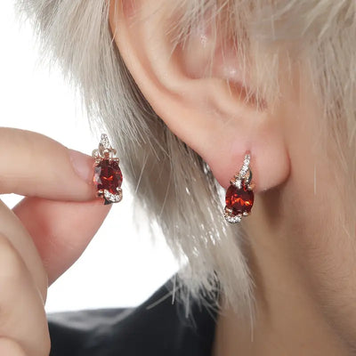 Crimson Dusk Drop Earrings