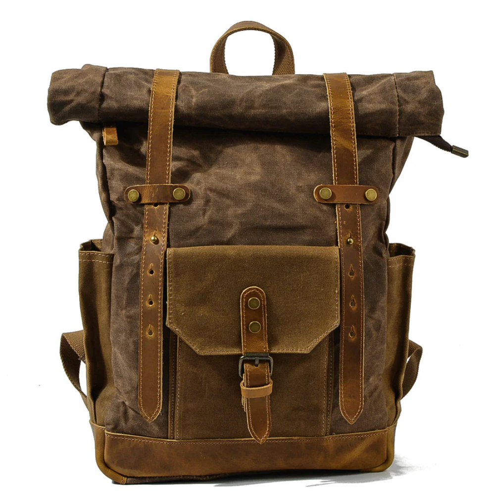 ROVIK – Waxed Canvas Flap Backpack (Unisex)