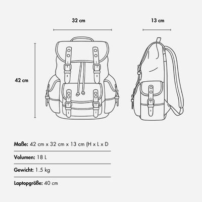Arvid - Canvas Hiking Backpack 