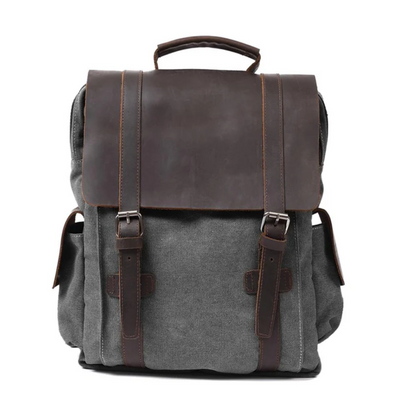 LENZIG – Men's rucksack with leather flap and laptop compartment