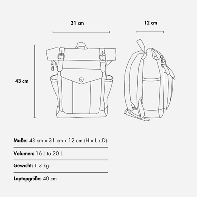 NARIK - Wacker Canvas Roll-Top Backpack