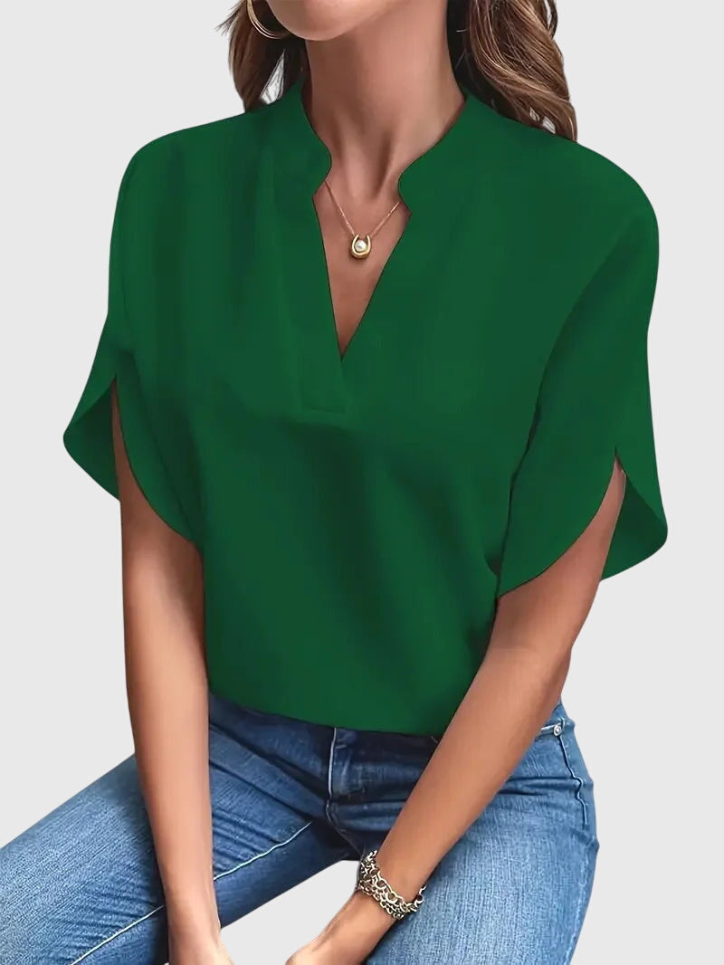 Beatrix™ | Soft and elegant V-neck shirt