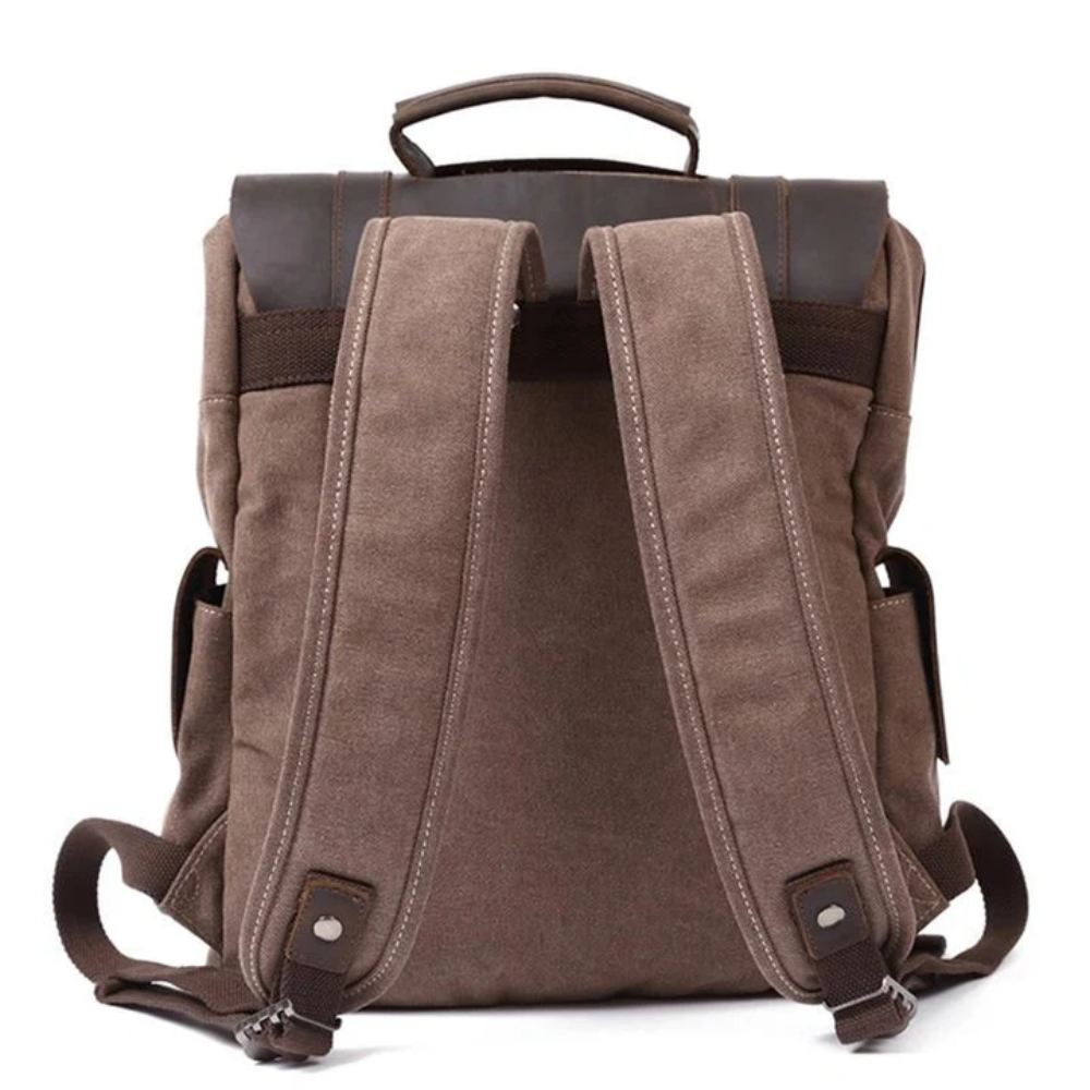 LENZIG – Men's rucksack with leather flap and laptop compartment