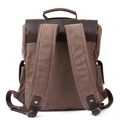 LENZIG – Men's rucksack with leather flap and laptop compartment