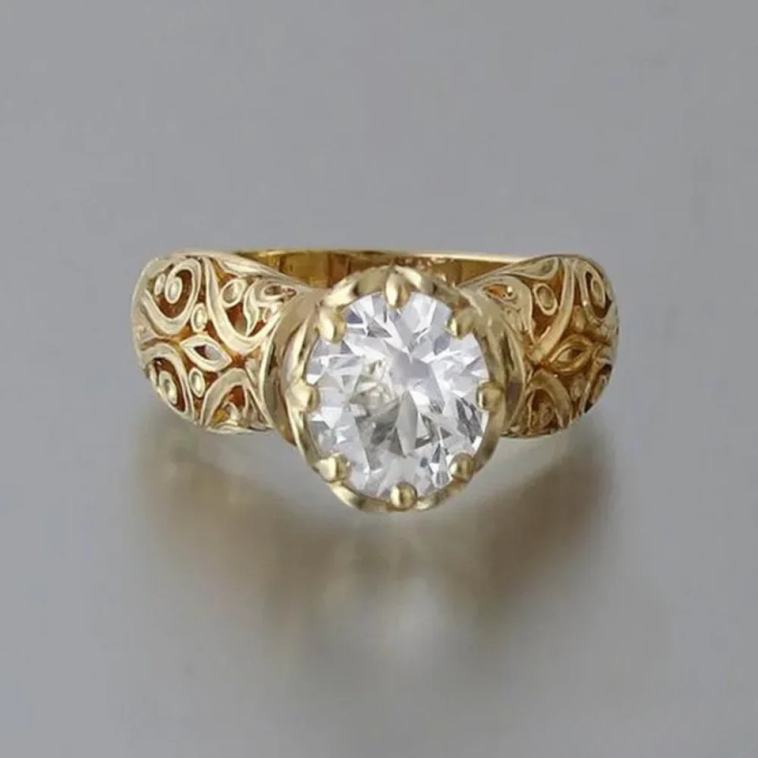 Elegant white zircon ring