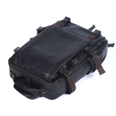 Men's Black Leather Backpack | Maximilian