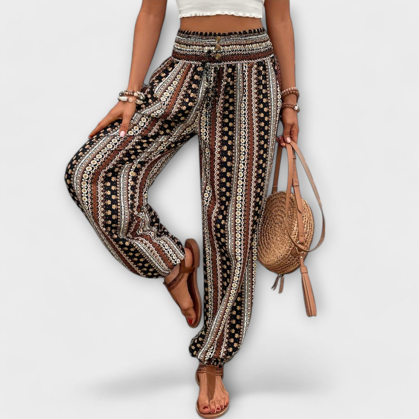 Scarlett - Pants with ethnic patterns