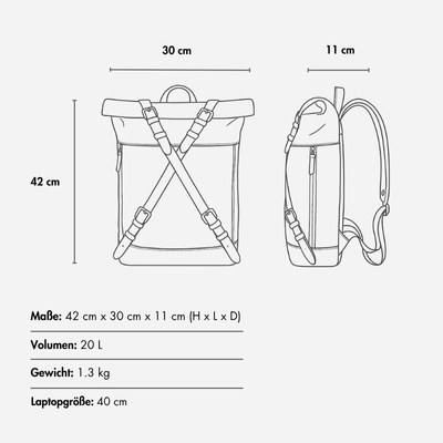 WEXEN – canvas backpack with cross straps