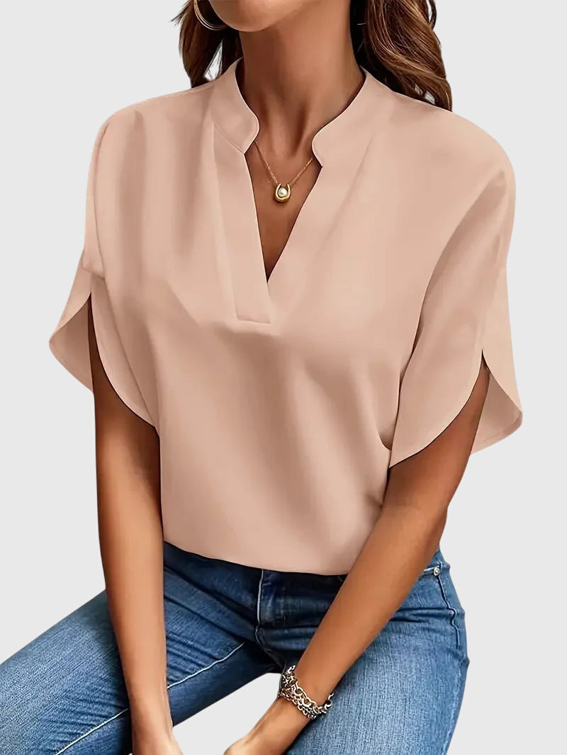 Beatrix™ | Soft and elegant V-neck shirt