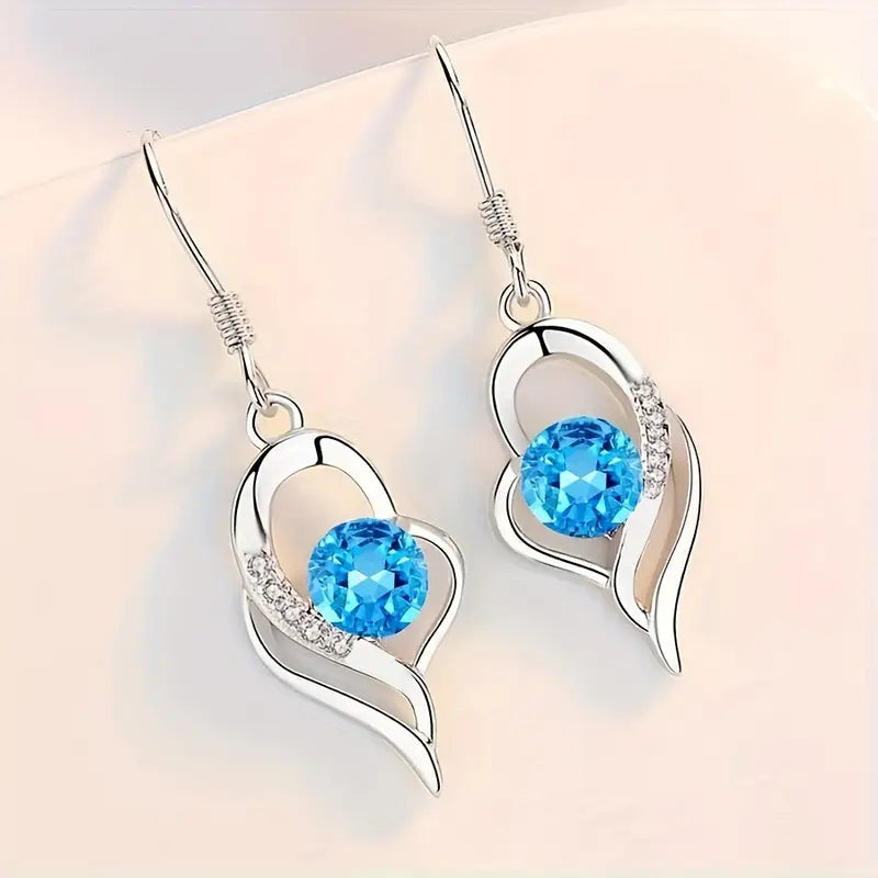 Eclipse Heart Drop Earrings