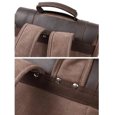 LENZIG – Men's rucksack with leather flap and laptop compartment