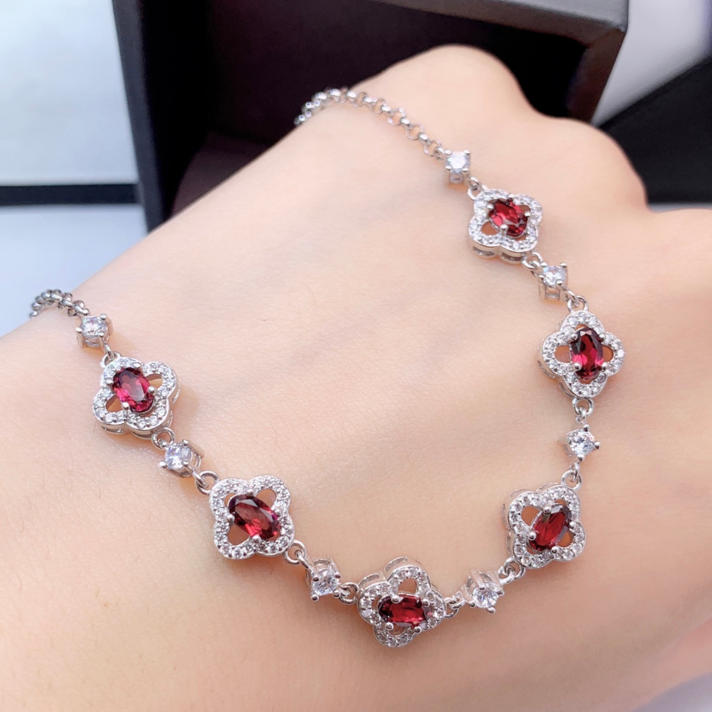 Natural garnet bracelet