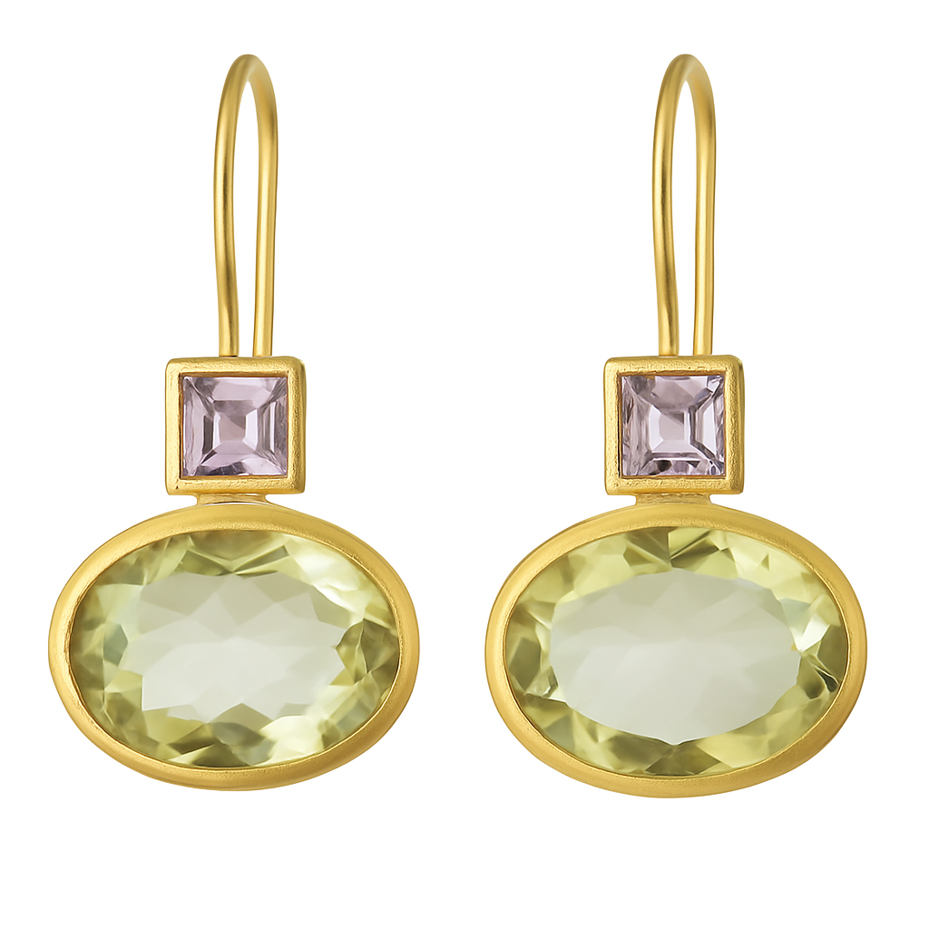 Vintage Green Crystal Earrings