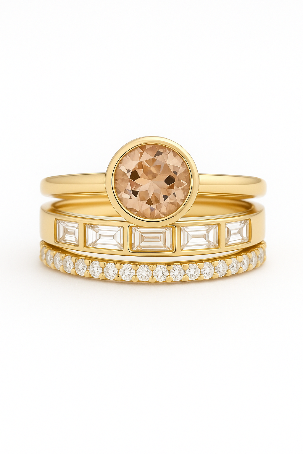 Elegant gold ring with crystal decoration