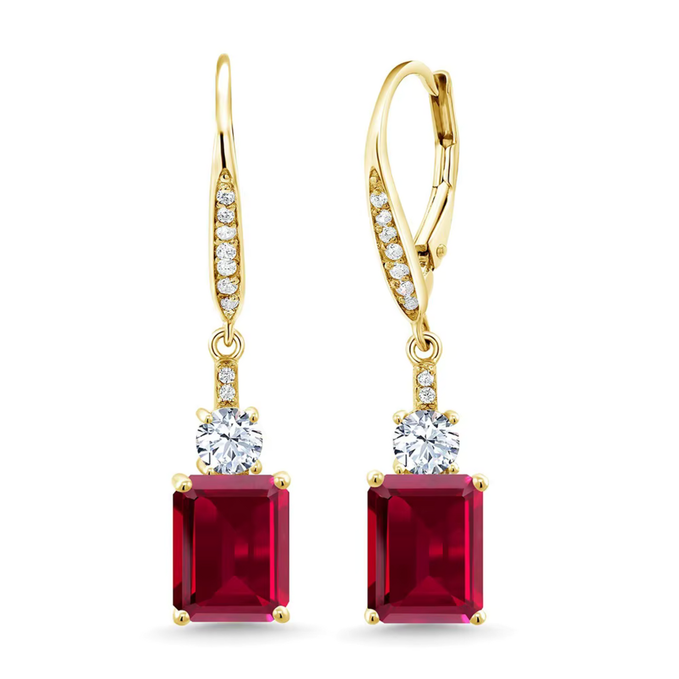 Ruby dangling earrings
