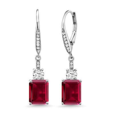 Ruby dangling earrings