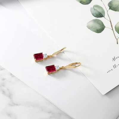 Ruby dangling earrings