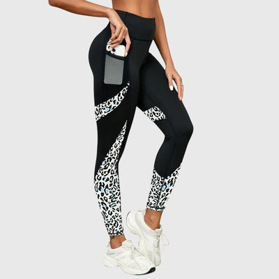 high-waisted leopard-print sweatpants