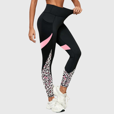 high-waisted leopard-print sweatpants
