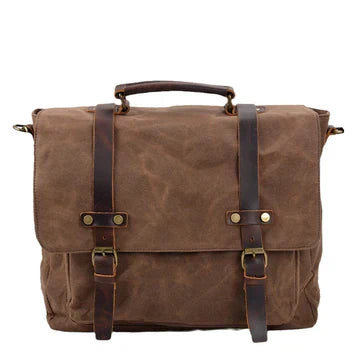 Canvas and leather messenger bag | ORLANDO