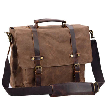 Canvas and leather messenger bag | ORLANDO