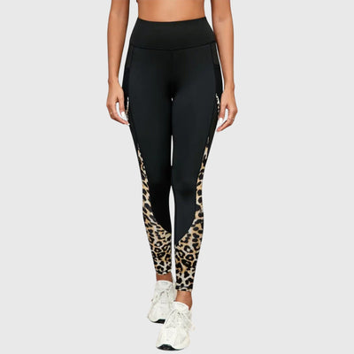 high-waisted leopard-print sweatpants