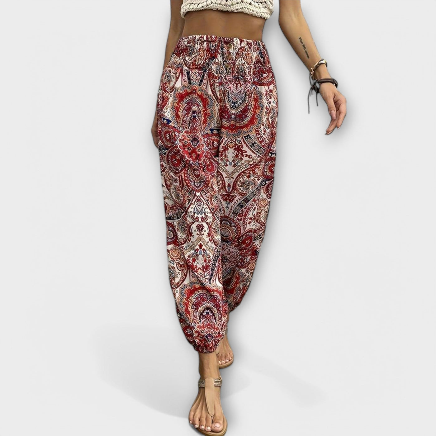 Scarlett - Pants with ethnic patterns