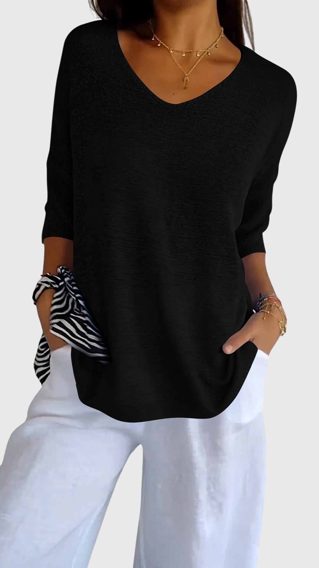 Cassandra™ | Elegant V-neck top