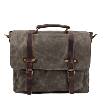 Canvas and leather messenger bag | ORLANDO