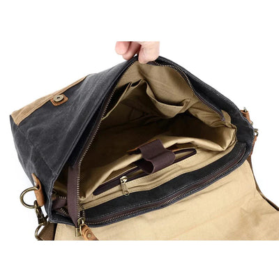 waxed fabric messenger bag | Winnipeg