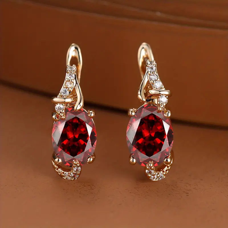 Crimson Dusk Drop Earrings
