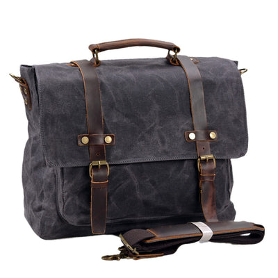 Canvas and leather messenger bag | ORLANDO
