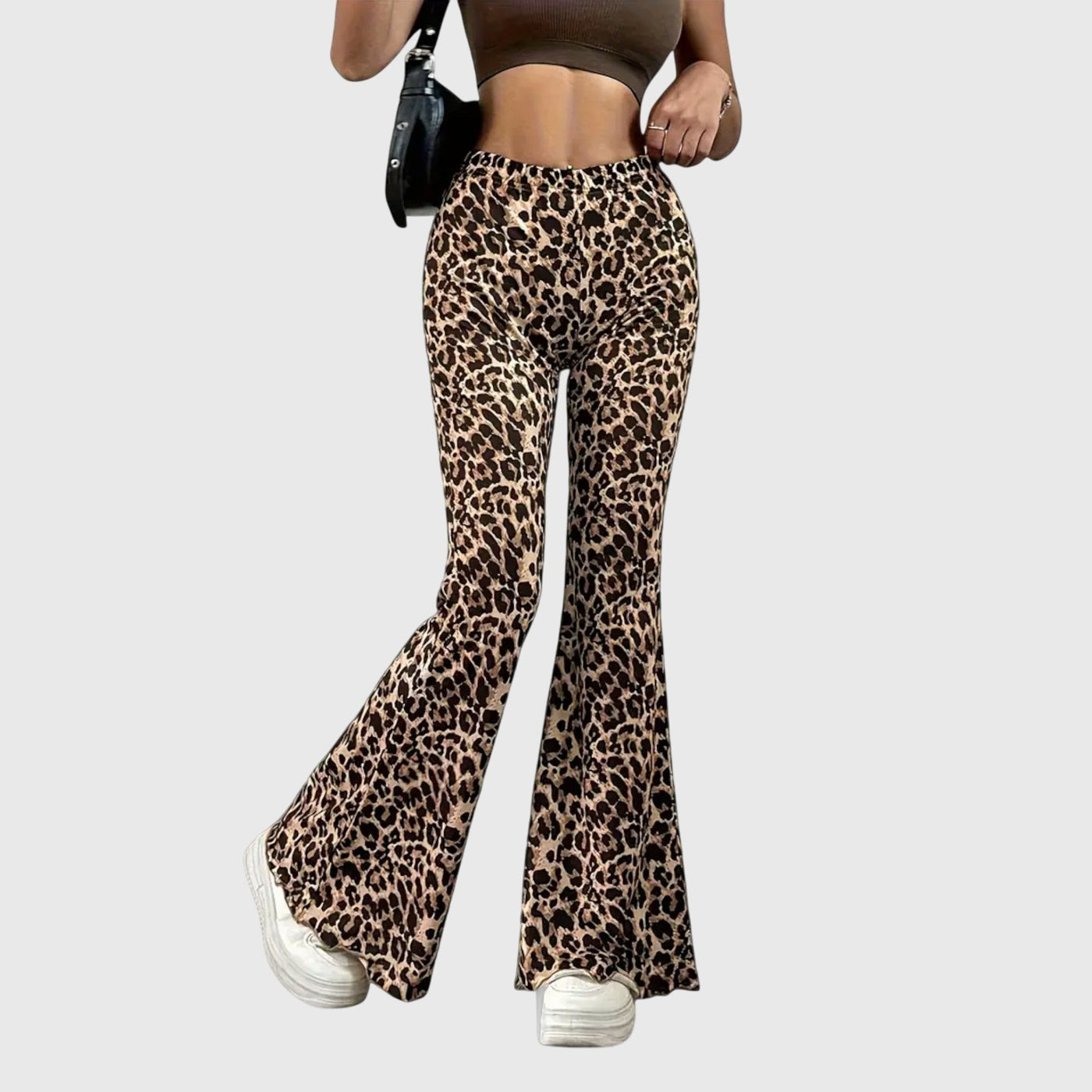 leopard print flared pants