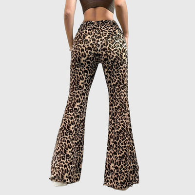 leopard print flared pants