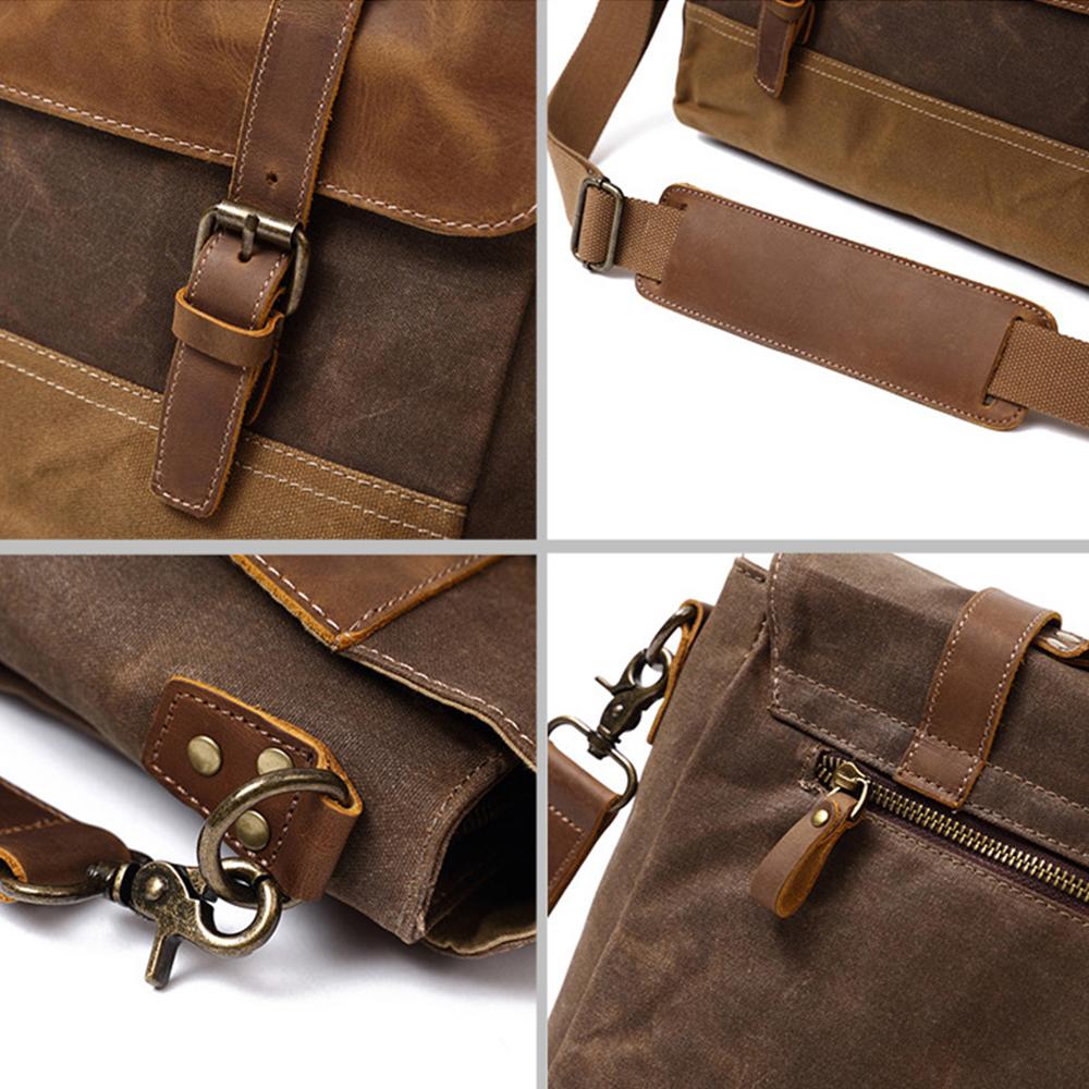 waxed fabric messenger bag | Winnipeg