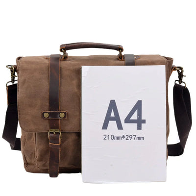 Canvas and leather messenger bag | ORLANDO