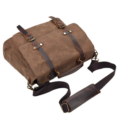 Canvas and leather messenger bag | ORLANDO