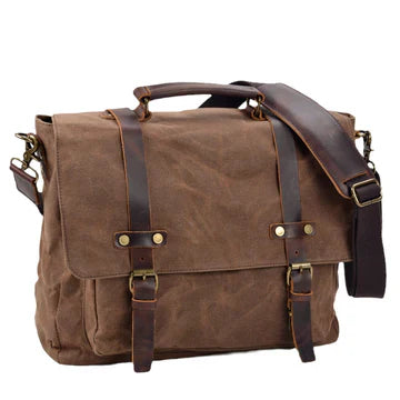 Canvas and leather messenger bag | ORLANDO