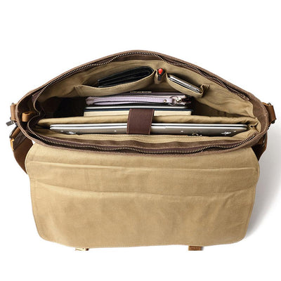 waxed fabric messenger bag | Winnipeg
